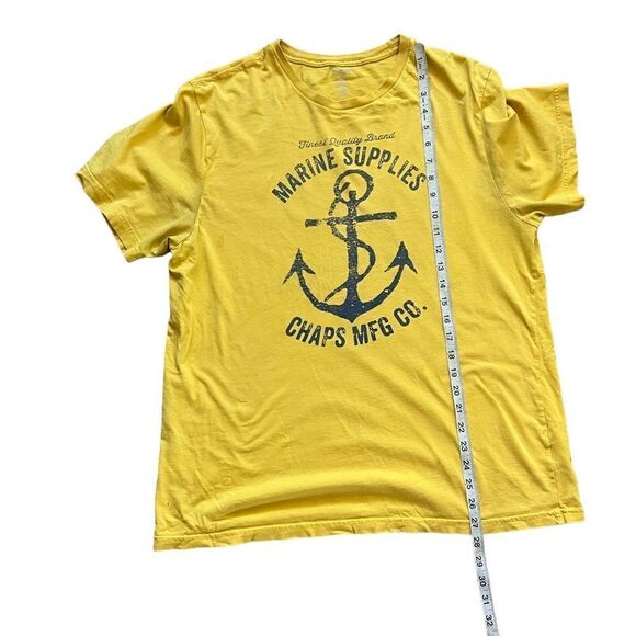 MENS CHAPS Yellow Graphic Short Sleeve Casual Tee Shirt L - Picture 5 of 7